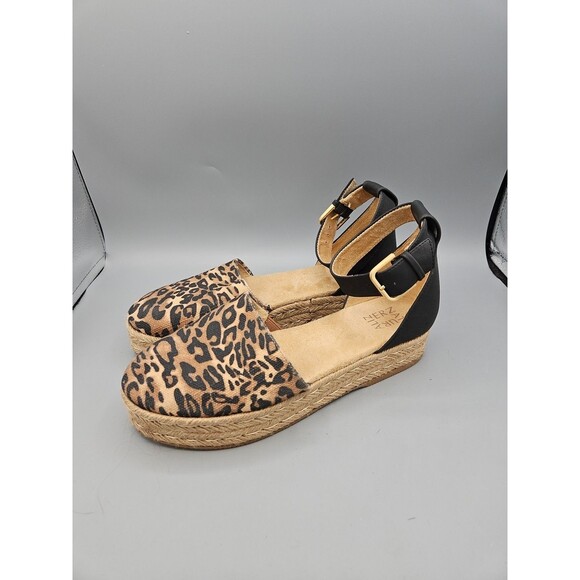 Naturalizer Strappy Wrap Platform Leopard Leo Print Wedge Sandals Heel Size 9 - Picture 3 of 12